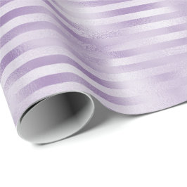 Glam Paarse strepen Cadeaupapier