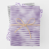 Glam Paarse strepen Inpakpapier Vel (In situ)