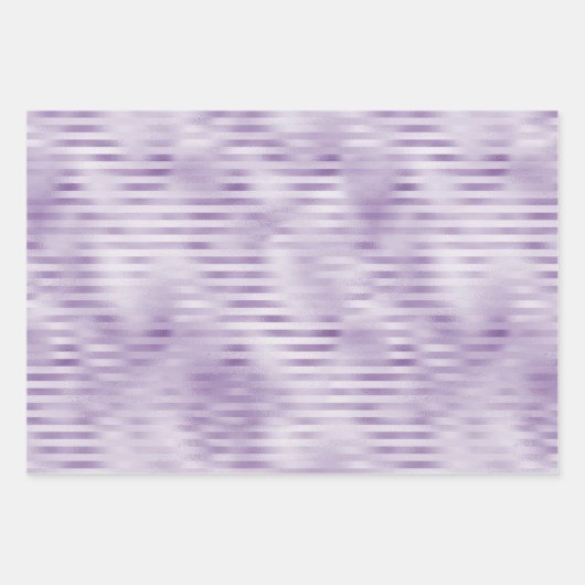 Glam Paarse strepen Inpakpapier Vel (Voorkant)