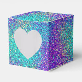 Glam paarse turquoise glinsterende glitter gradiën bedankdoosjes