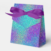 Glam Paarse Turquoise Sparkling Glitter Gradient Bedankdoosjes (Voorkant Zijde)