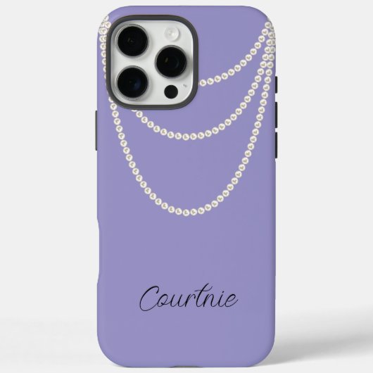 Glam Paarse witte parels Case-Mate iPhone Case (Achterkant)