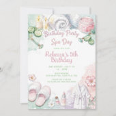 Glam Pamper Spa Verjaardagsfeestje Kaart (Voorkant)