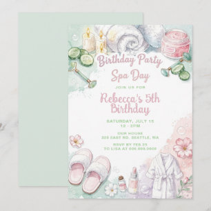 Glam Pamper Spa Verjaardagsfeestje Kaart