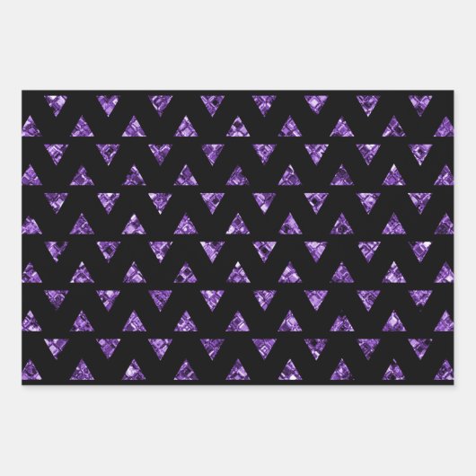 Glam Pareltjes Roze Harten Groene Stars Paarse dri Inpakpapier Vel (Voorkant)