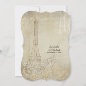 Glam  Paris Parisian Stylish Wedding Kaart (Voorkant)