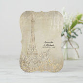 Glam  Paris Parisian Stylish Wedding Kaart (Staand voorkant)