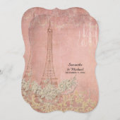 Glam  Paris Parisian Stylish Wedding Kaart (Voorkant / Achterkant)