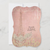 Glam  Paris Parisian Stylish Wedding Kaart (Voorkant)