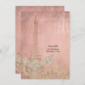 Glam  Paris Parisian Wedding Reception Kaart (Voorkant / Achterkant)