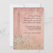 Glam  Paris Parisian Wedding Reception Kaart (Achterkant)