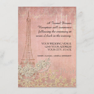 Glam  Paris Parisian Wedding Reception Kaart