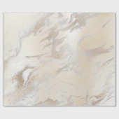 Glam Parly Ivory Silver White Marble Glam Cadeaupapier (Vlak)