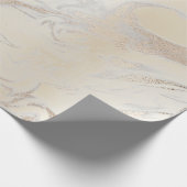 Glam Parly Ivory Silver White Marble Glam Cadeaupapier (Hoek)