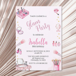 Glam Party Girl Beauty Waterverf Spa Verjaardag Kaart