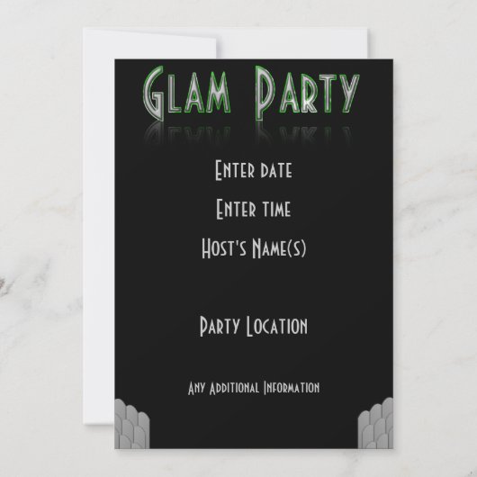 Glam Party Kaart (Achterkant)