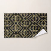 Glam-patroon voor Gold & Black Art Deco Bold Retro Bad Handdoek (Handdoek)