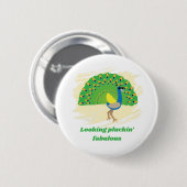 Glam Pauw Glans Design Ronde Button 5,7 Cm (Voorkant /achterkant)