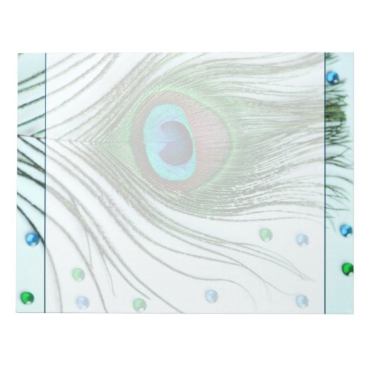 Glam Peacock Blauwgroen Notitieblok (Voorkant)