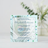 Glam Peacock Blauwgroen Vrijgezellenfeest Kaart (Staand voorkant)