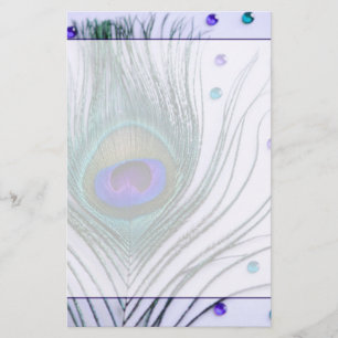 Glam Peacock Feather Paars Briefpapier