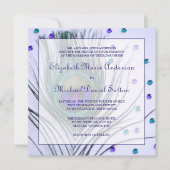 Glam Peacock Feather Paars Wedding Kaart (Voorkant)