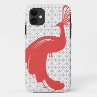 GLAM PEACOCK in rode iPhone 5 Hoesje