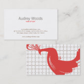  GLAM PEACOCK (Rood/Bruin) Visitekaartje (Voorkant / Achterkant)