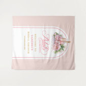 Glam petals and prosecco shower banner blush gold wandkleed (Voorkant (horizontaal))