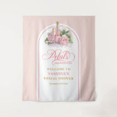 Glam petals and prosecco shower banner blush gold wandkleed (Voorkant)