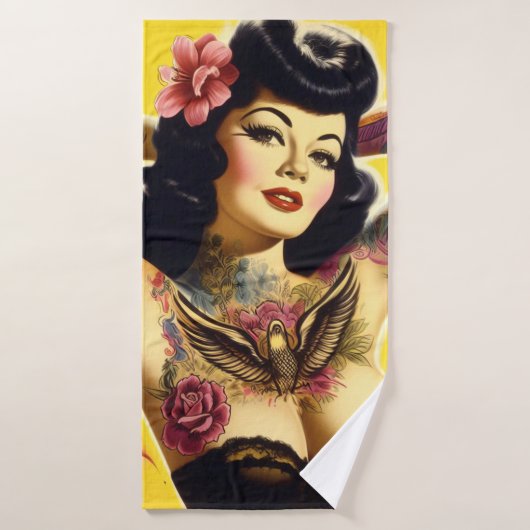  Glam Pin-up Badhanddoek (Badhanddoek)