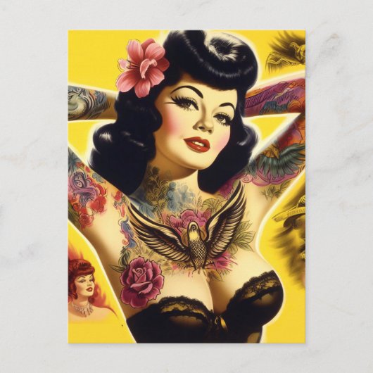 Glam Pin-up Briefkaart (Voorkant)