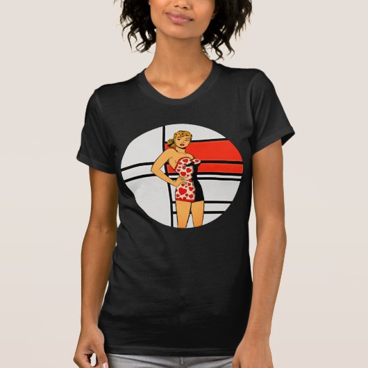  Glam Pin-Up T-Shirt – Retro Comic Pop Art (Voorkant)