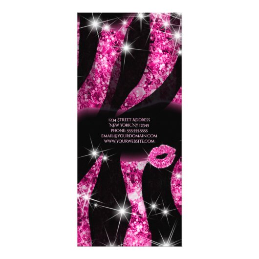 Glam Pink Black Glitter Prijs Lijst Service Menu (Achterkant)