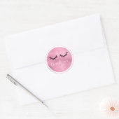 Glam Pink Black Wimpers Dank u Ronde Sticker (Envelop)