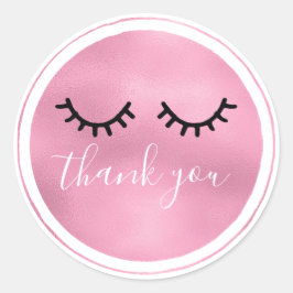 Glam Pink Black Wimpers Dank u Ronde Sticker