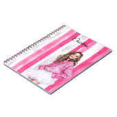 Glam Pink Brown Haired Girl Notitieboek (Linkerzijde)