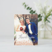 Glam Pink Bubbles Chic Calligraphy Bedankt Kaart (Staand voorkant)