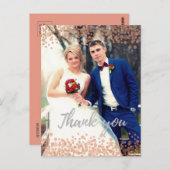 Glam Pink Bubbles Chic Calligraphy Bedankt Kaart (Voorkant / Achterkant)