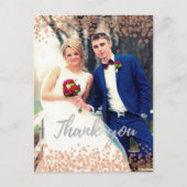 Glam Pink Bubbles Chic Calligraphy Bedankt Kaart (Voorkant)