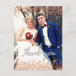 Glam Pink Bubbles Chic Calligraphy Bedankt Kaart