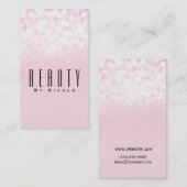 Glam Pink Chic Bokeh Glamour Lights Modern Visitekaartje (Voorkant / Achterkant)