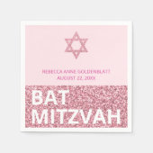 Glam Pink Chic Elegante Religieuze Bat Mitzvah Servet (Voorkant)