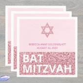 Glam Pink Chic Elegante Religieuze Bat Mitzvah Servet