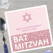 Glam Pink Chic Elegante Religieuze Bat Mitzvah Servet