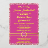 Glam Pink Classic Elegant Bat Mitswa Gold Folie Uitnodiging (Voorkant)