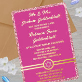 Glam Pink Classic Elegant Bat Mitswa Gold Folie Uitnodiging