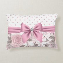 Glam Pink Diamond Bow Floral Polka Dots