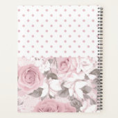 Glam Pink Diamond Bow Floral Polka Dots Planner (Achterkant)
