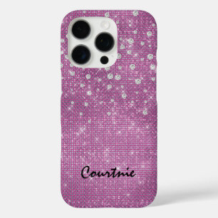 Glam Pink Diamond Jewels iPhone 16 Pro Hoesje